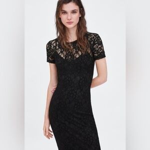 NWT Zara Black Lace Dress - Size Small